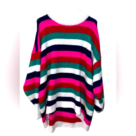 Crown & Ivey Striped Slouchy Mock Turtleneck Sweater Womens Size Lg NWOT!! - Picture 2 of 5